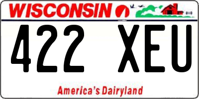 WI license plate 422XEU