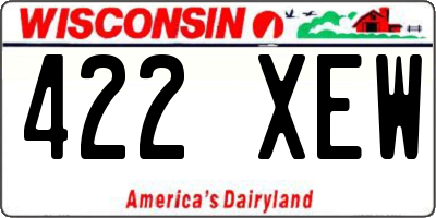 WI license plate 422XEW