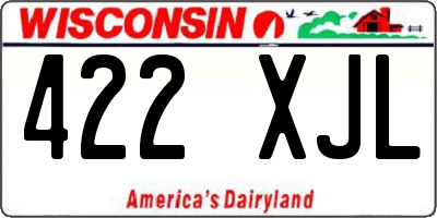 WI license plate 422XJL