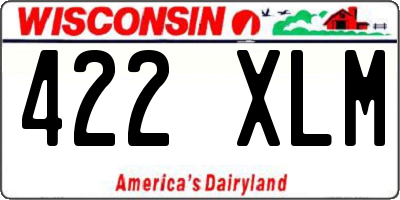WI license plate 422XLM