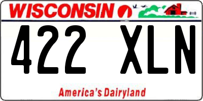 WI license plate 422XLN