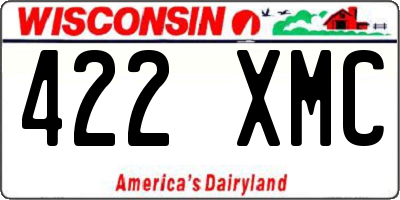 WI license plate 422XMC