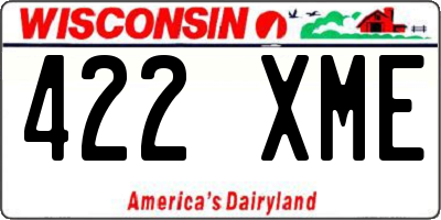 WI license plate 422XME