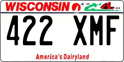 WI license plate 422XMF