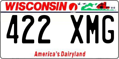 WI license plate 422XMG