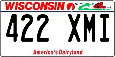 WI license plate 422XMI