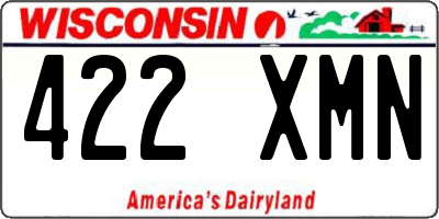 WI license plate 422XMN