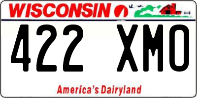 WI license plate 422XMO