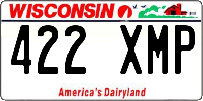 WI license plate 422XMP