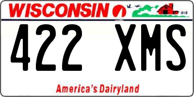 WI license plate 422XMS