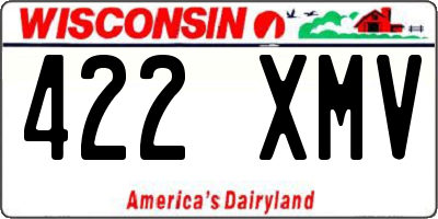 WI license plate 422XMV