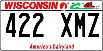 WI license plate 422XMZ