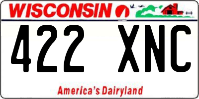 WI license plate 422XNC