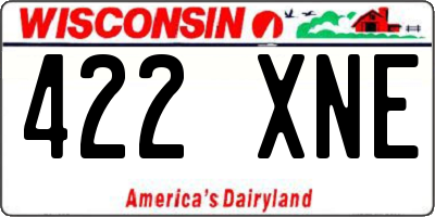 WI license plate 422XNE