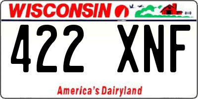 WI license plate 422XNF