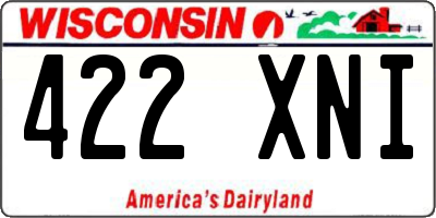WI license plate 422XNI