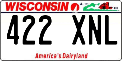 WI license plate 422XNL