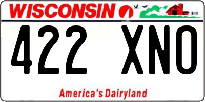 WI license plate 422XNO
