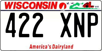 WI license plate 422XNP