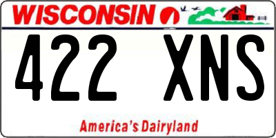 WI license plate 422XNS