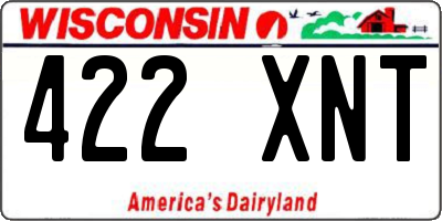 WI license plate 422XNT