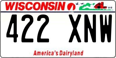 WI license plate 422XNW