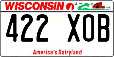 WI license plate 422XOB
