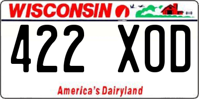 WI license plate 422XOD
