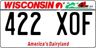 WI license plate 422XOF