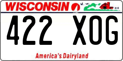 WI license plate 422XOG