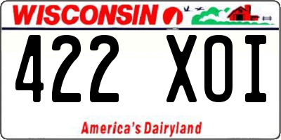 WI license plate 422XOI