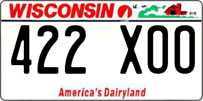 WI license plate 422XOO