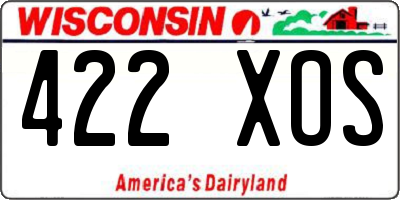 WI license plate 422XOS