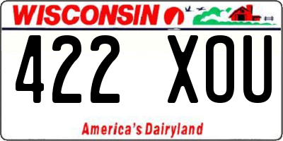 WI license plate 422XOU
