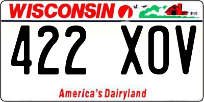 WI license plate 422XOV