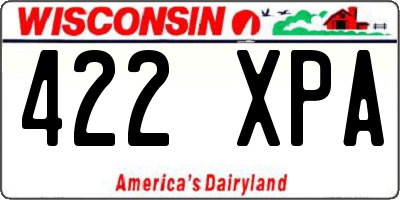 WI license plate 422XPA