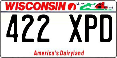 WI license plate 422XPD