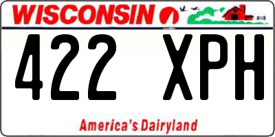 WI license plate 422XPH
