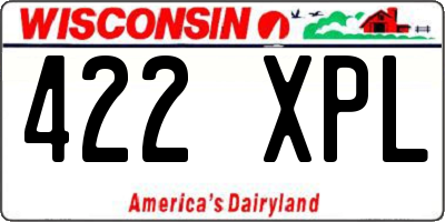 WI license plate 422XPL