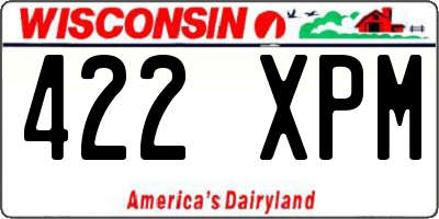WI license plate 422XPM
