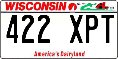 WI license plate 422XPT