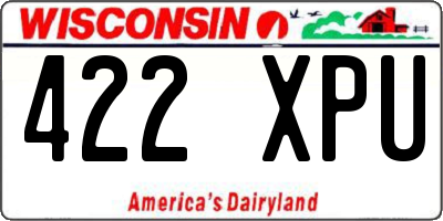 WI license plate 422XPU