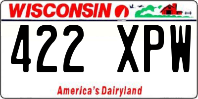 WI license plate 422XPW