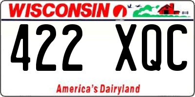 WI license plate 422XQC