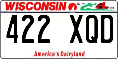 WI license plate 422XQD