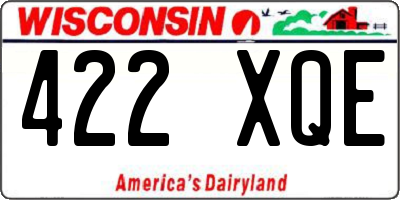 WI license plate 422XQE