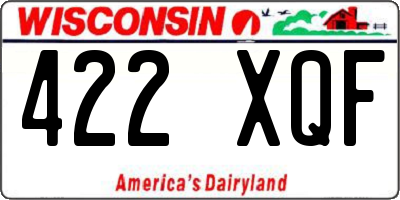 WI license plate 422XQF