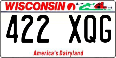 WI license plate 422XQG