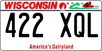 WI license plate 422XQL