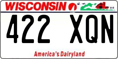 WI license plate 422XQN